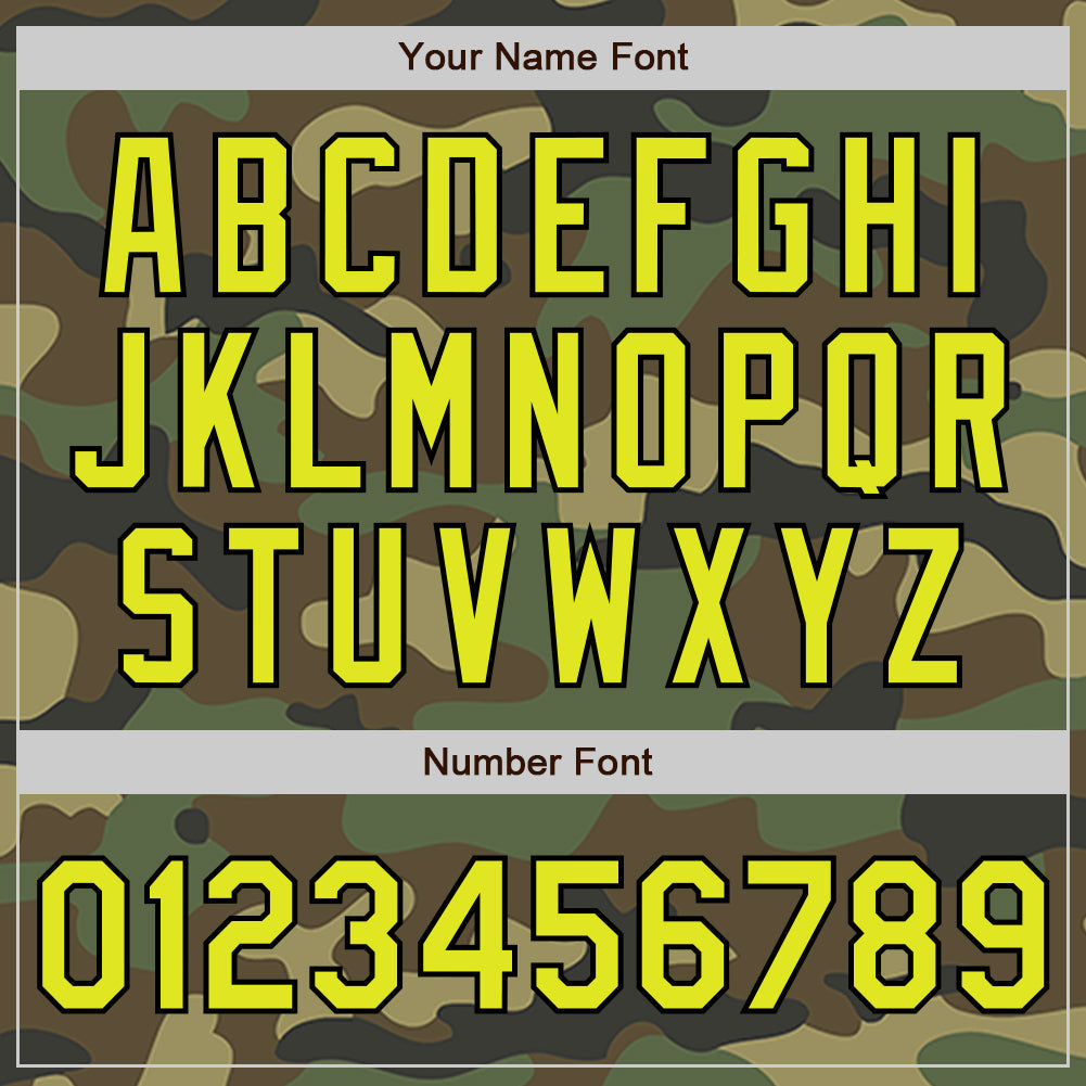 Custom Camo Neon Yellow-Black Authentic Salute To Service Baseball Jersey