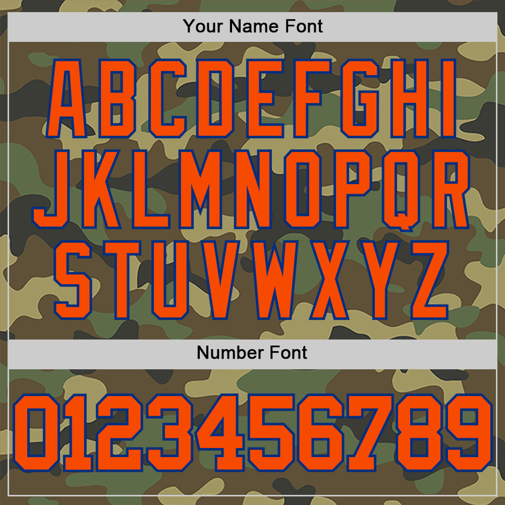 Custom Camo Orange-Royal Authentic Salute To Service Basketball Jersey