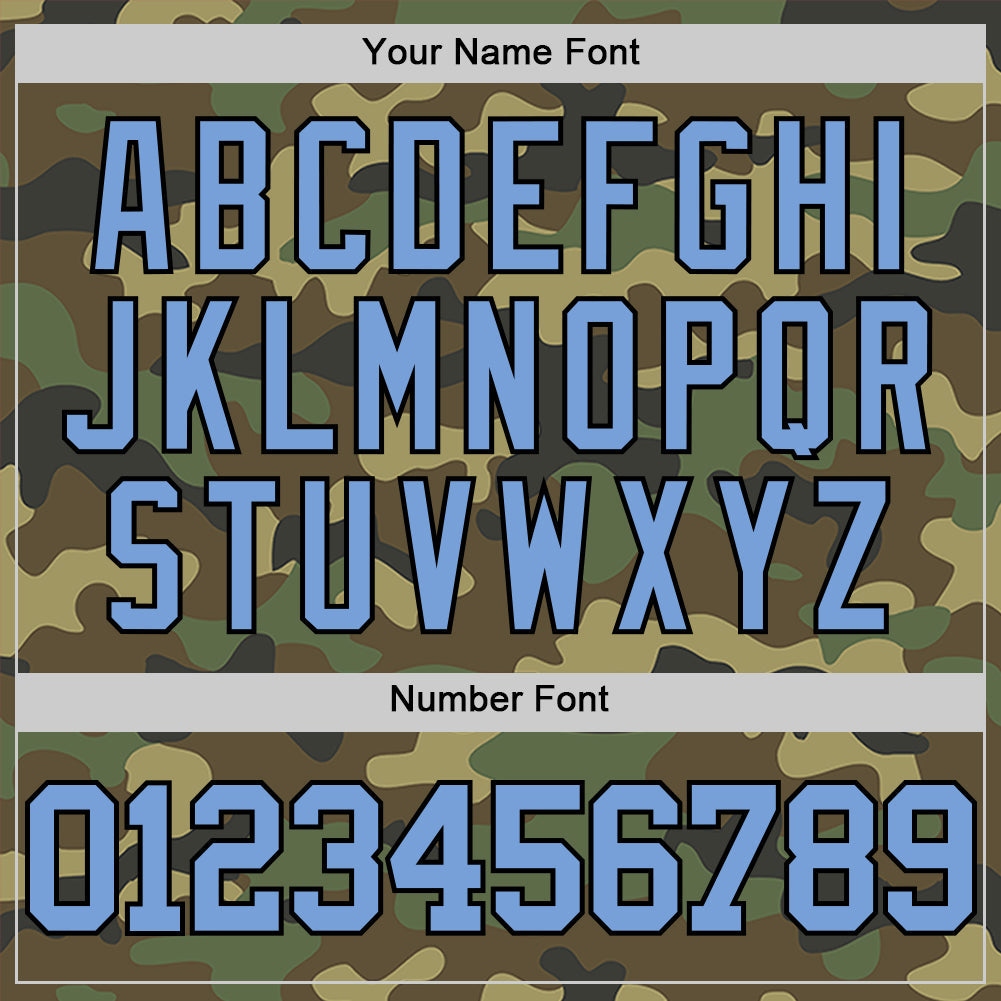 Custom Camo Light Blue Black-White Authentic Salute To Service Basketball Jersey