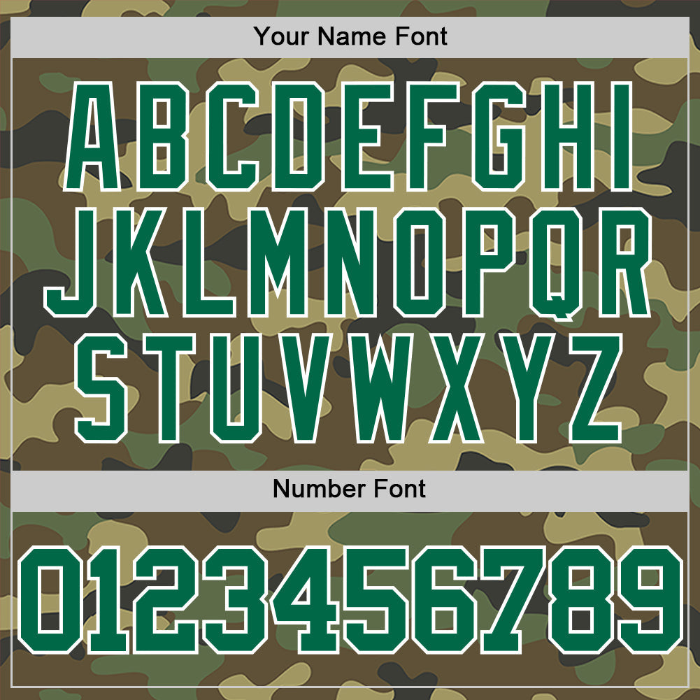 Custom Camo Kelly Green-White Authentic Salute To Service Basketball Jersey