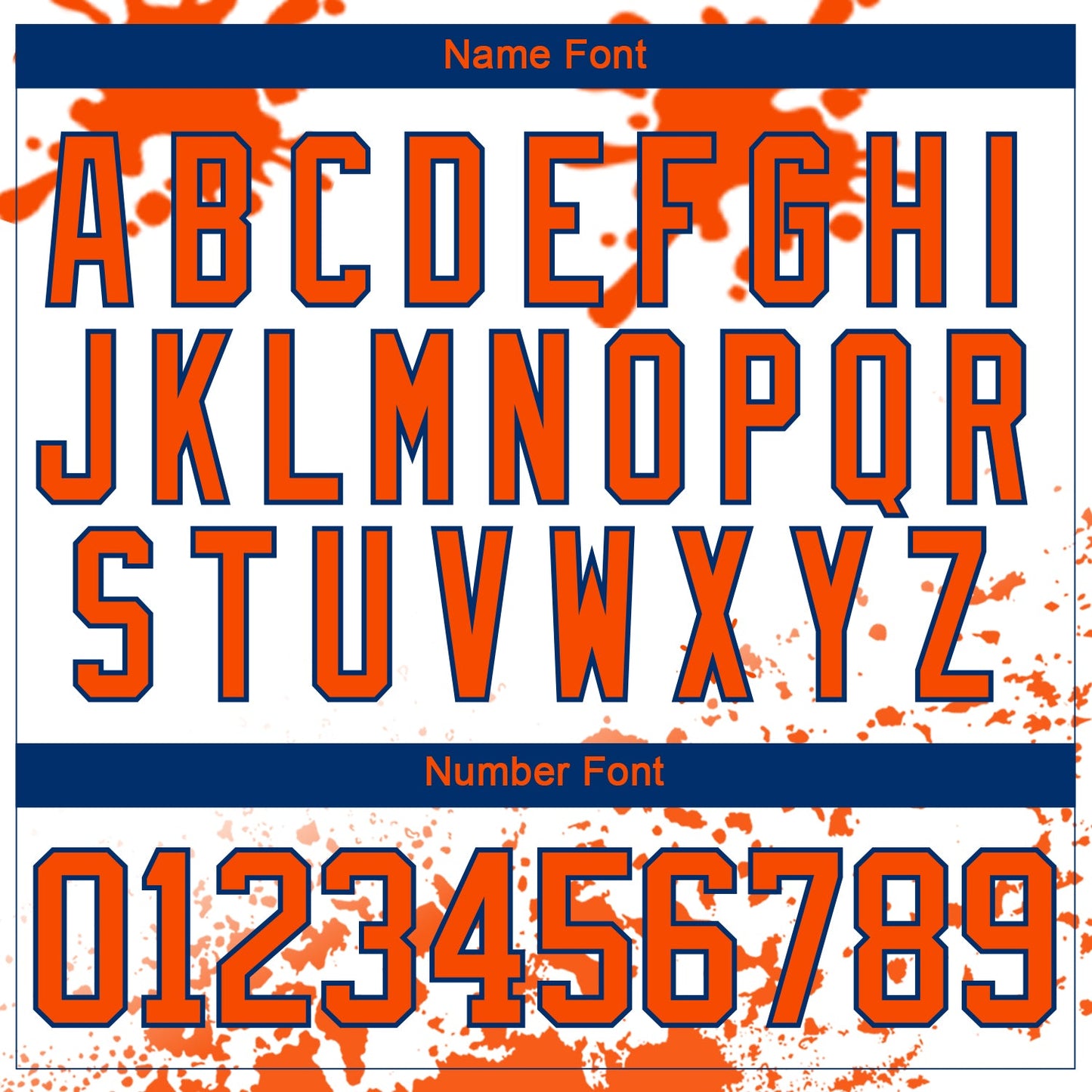 Custom Camo Orange US Navy Blue-White Splash Hockey Lace Neck Jersey