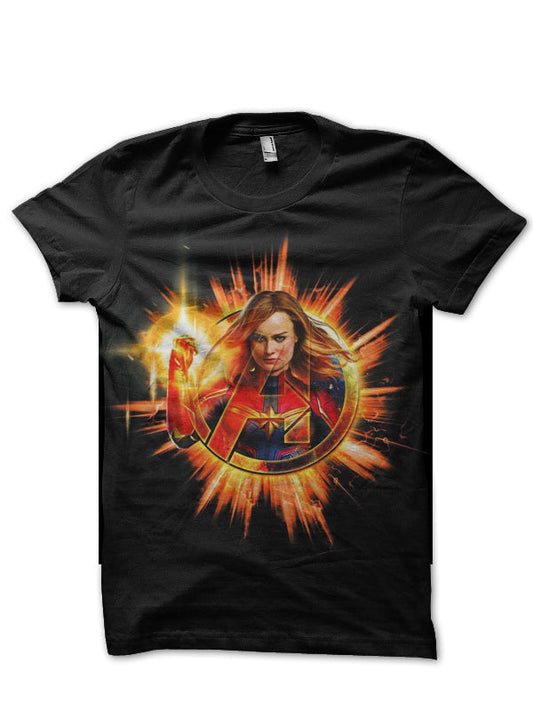 Captain Marvel Black T-Shirt