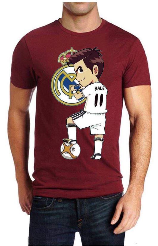 Gareth Bale Real Madrid Half Sleeve Maroon T-Shirt
