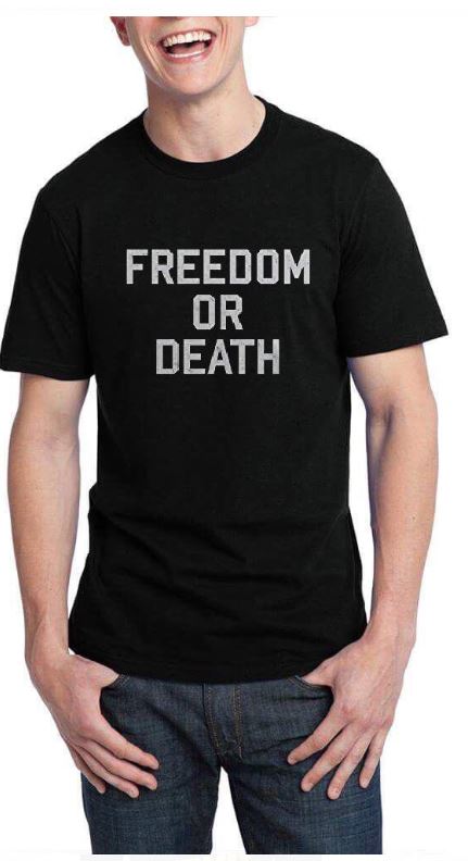 Freedom Or Death Half Sleeve Black T-Shirt