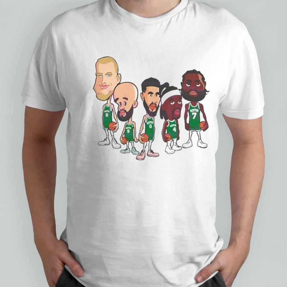 Caricature Boston Celtics Player NBA Basketball T-shirt