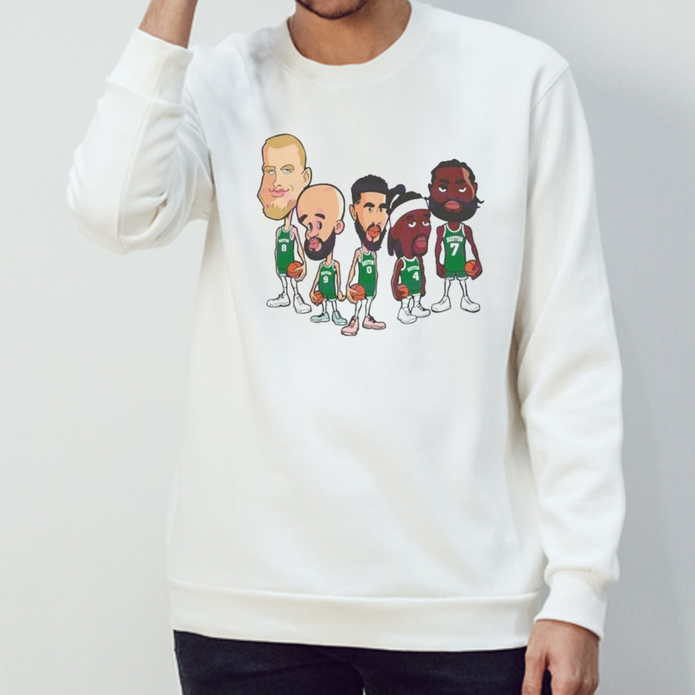 Caricature Boston Celtics Player NBA Basketball T-shirt