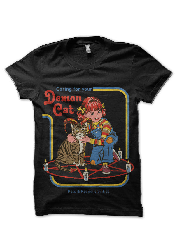 Caring for your Demon cat Black T-Shirt