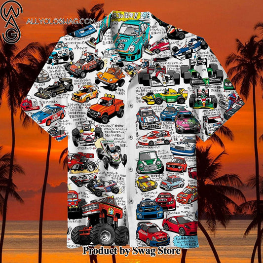Cars Abstract Pattern Hawaiian Shirt