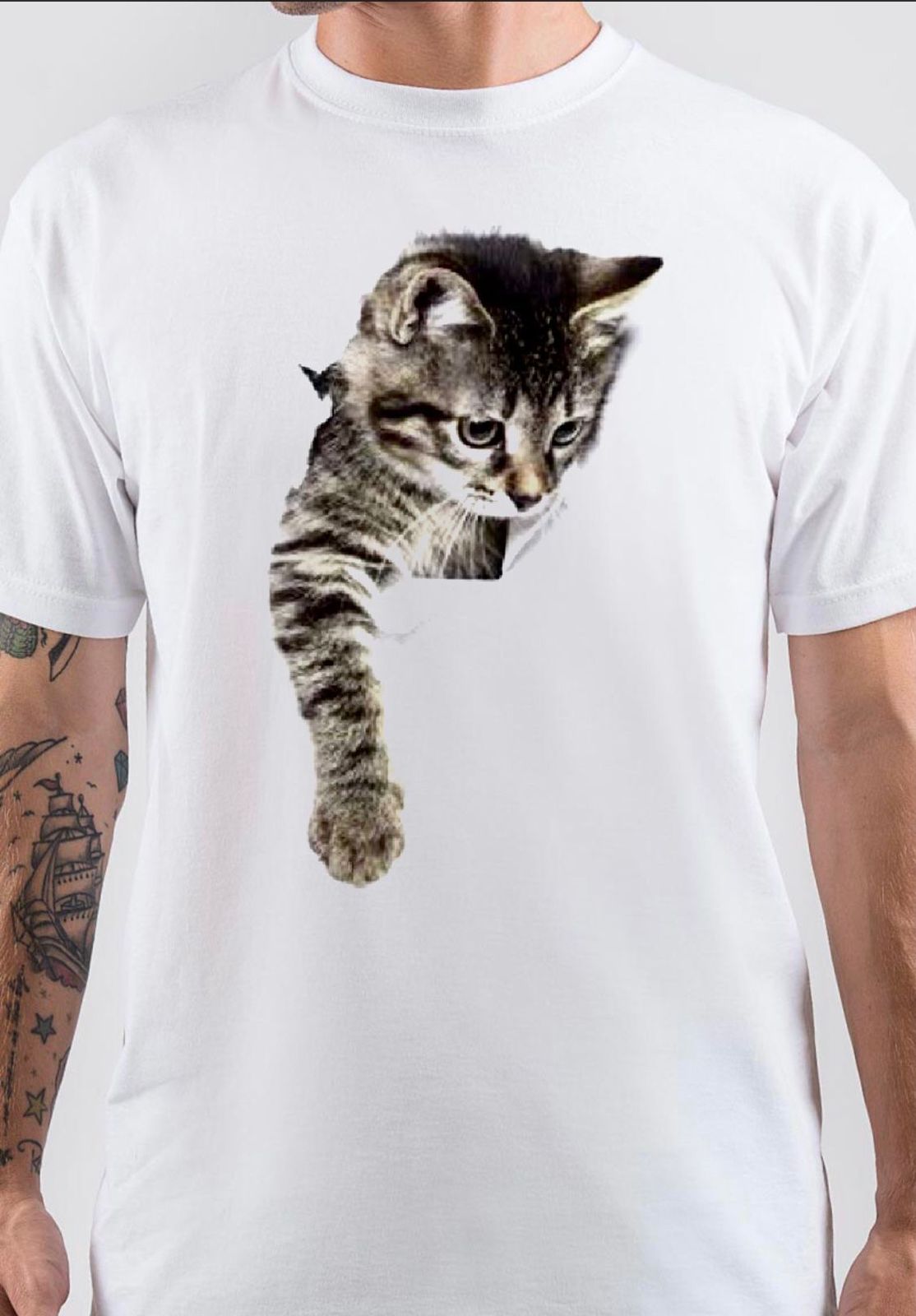 Cat White T-Shirt