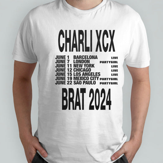 Charli XCX Brat 2024 Schedule List Date Tour shirt