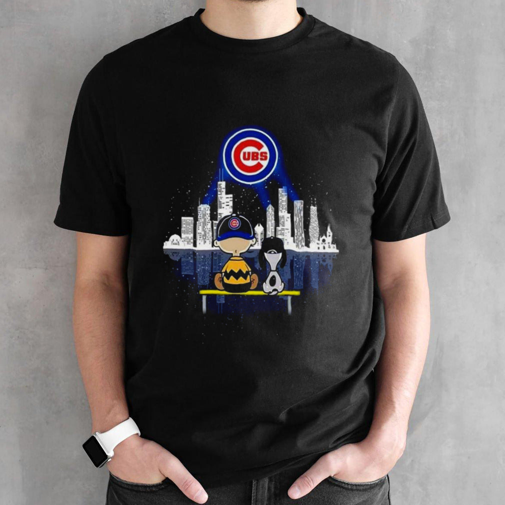 Charlie Brown And Snoopy Watching City Chicago Cubs 2024 Shirt