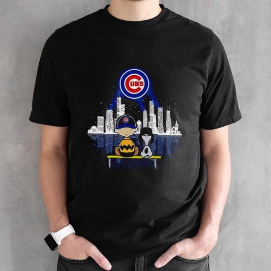 Charlie Brown And Snoopy Watching City Chicago Cubs 2024 Shirt