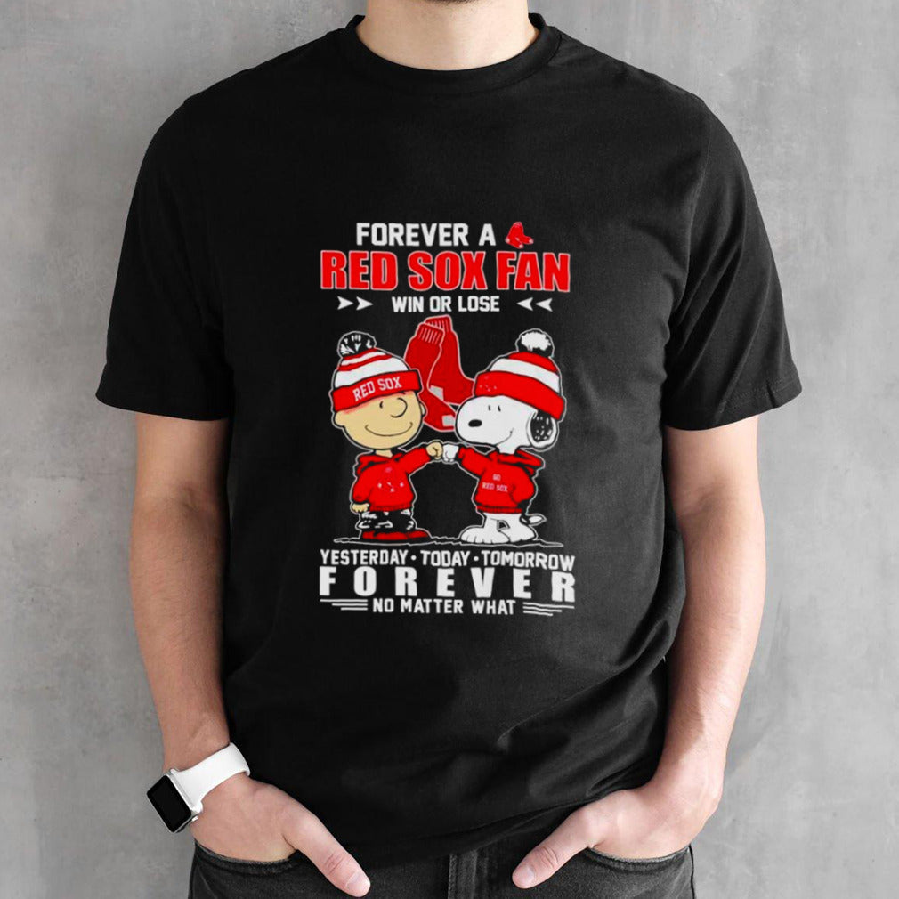 Charlie Brown and Snoopy forever a Red Sox fan win or lose shirt