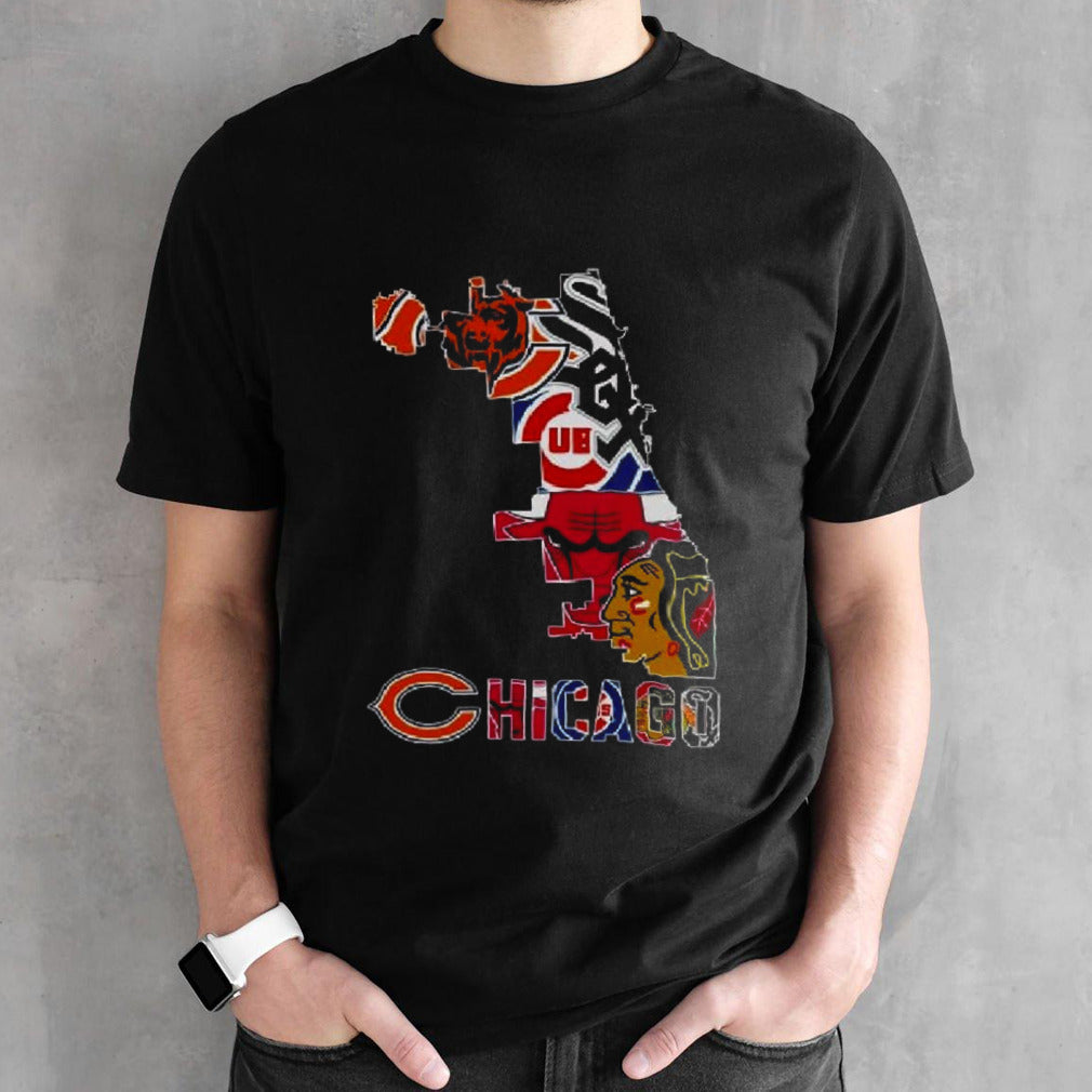 Chicago Map Sports Teams Logo shirt