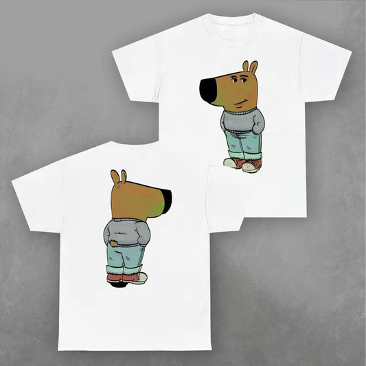 Chill Guy T-Shirt Meme Funny 2 Sided Graphic Cotton Shirt - Unisex Style, 100% Cotton - Menswear, T-Shirt