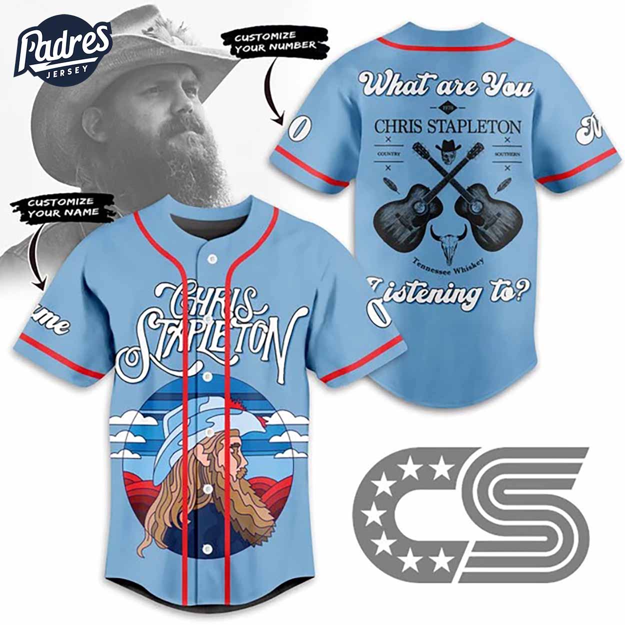 Chris Stapleton Custom Baseball Jersey Style - Padres Jersey Oasis: Elevate Your Baseball Style Game