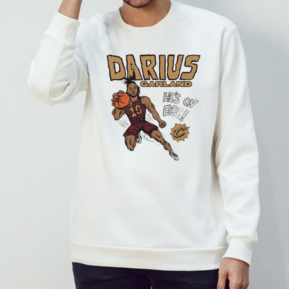 Cleveland Cavaliers Darius Garland heâ€™s on fire comic book shirt