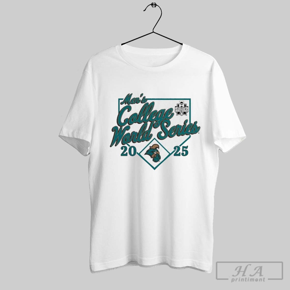 Coastal Carolina Chanticleers 2025 Ncaa Baseball Mens College World Series Bound Logo T Shirt