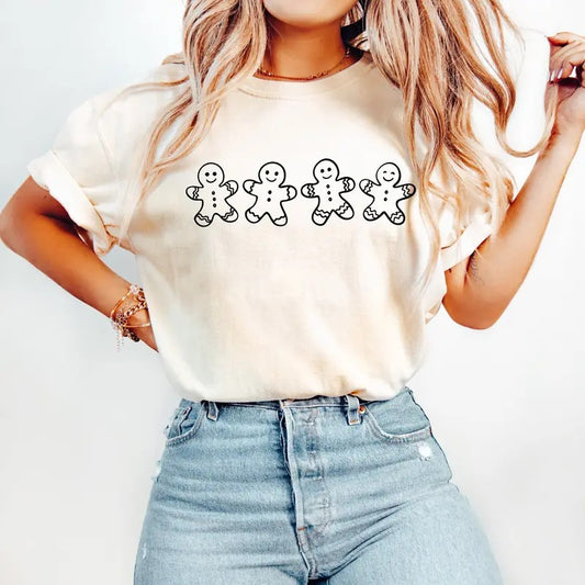 Comfort Colors Cute Gingerbread Cookies Christmas Shirt, Womens Christmas Shirt, Cookies Lover Gift, Christmas Graphic Tee