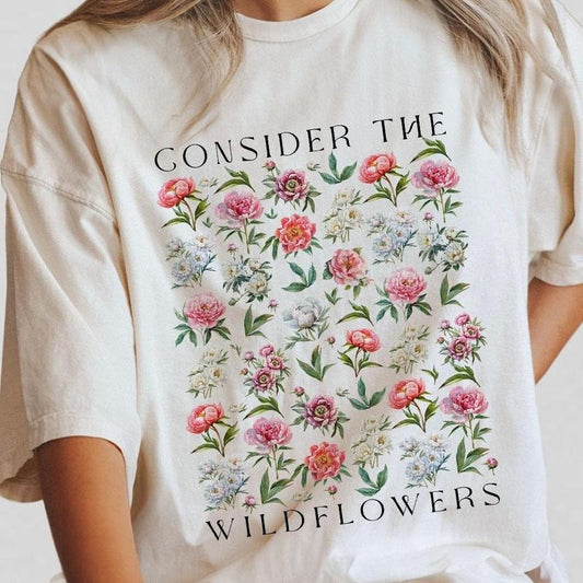 Consider The Wildflower Shirts, T-shirt For Women, Christian T-Shirt, Gift For Christians, Jesus Shirt, Vintage Floral Christian Shirt, Christian gifts, Jesus Apparel, Retro Floral Shirts, Christian Women Tee, Women's Tops, Gift For Her
