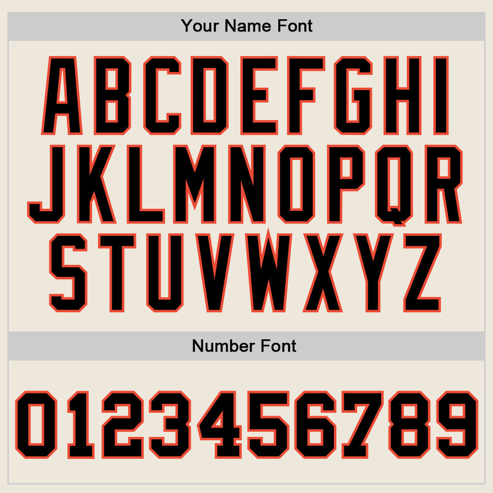 Custom Cream Black-Orange Authentic Throwback Basketball Jersey