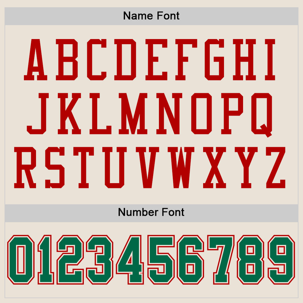 Custom Cream Kelly Green-Red Mesh Authentic Football Jersey