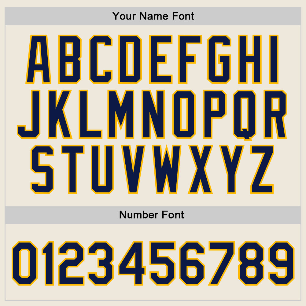 Custom Cream Navy-Gold Authentic Throwback Basketball Jersey