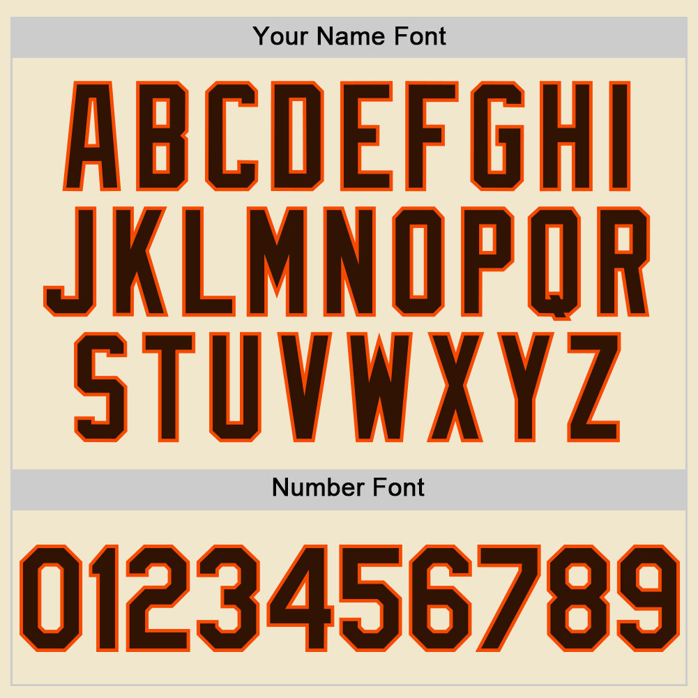 Custom Cream Brown-Orange Mesh Authentic Throwback Baseball Jersey