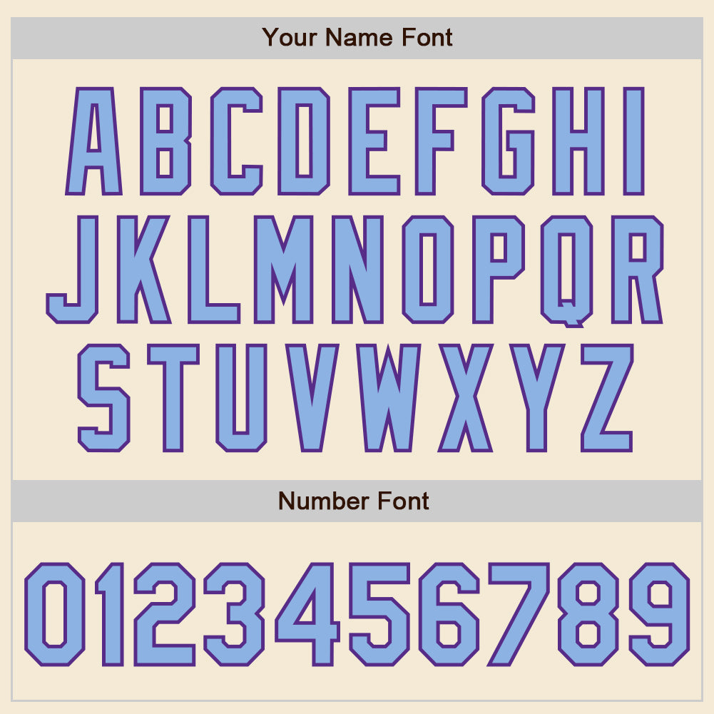 Custom Cream Light Blue-Purple Authentic Baseball Jersey