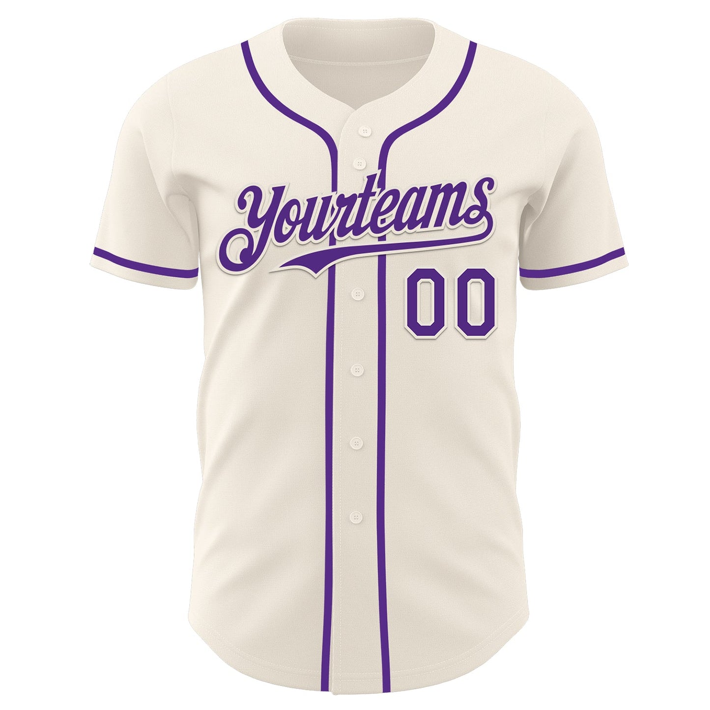 Custom Cream Purple Authentic Baseball Jersey