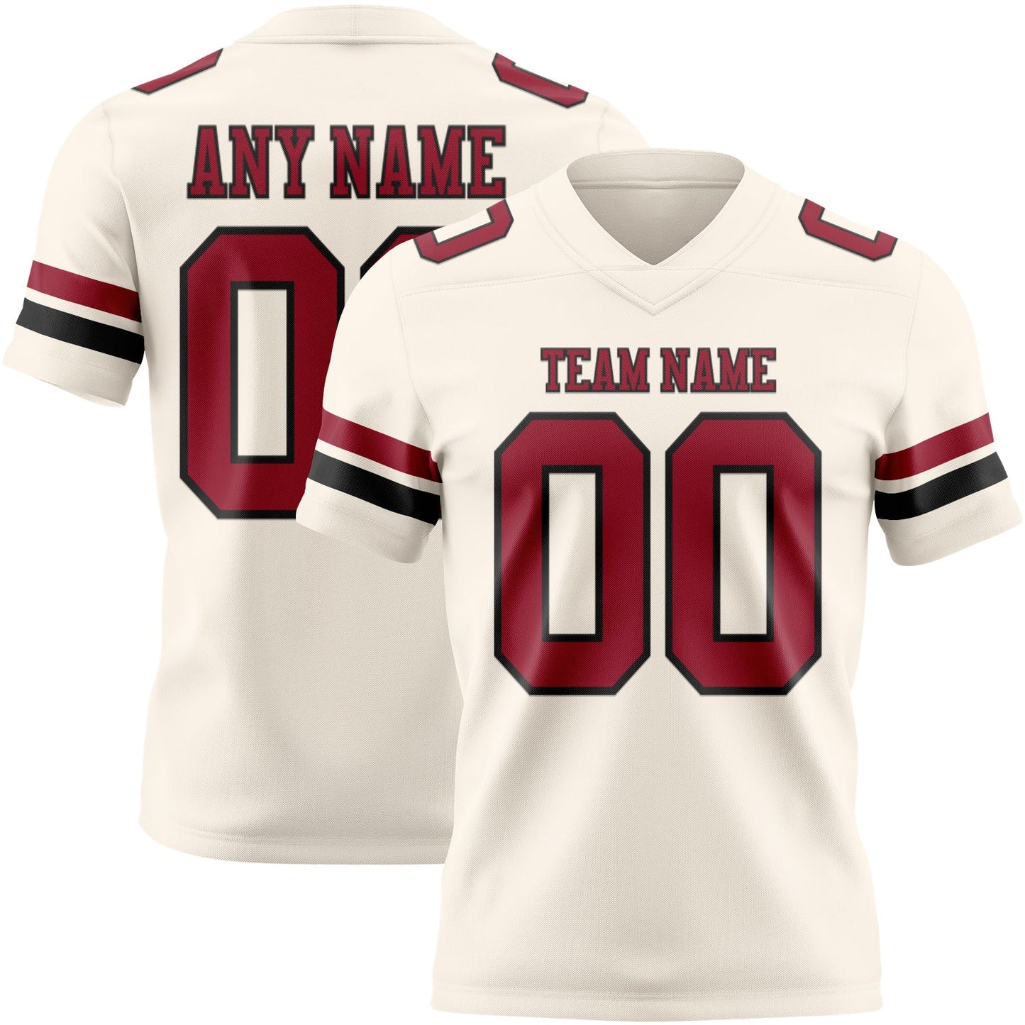 Custom Cream Cardinal-Black Authentic Football Jersey