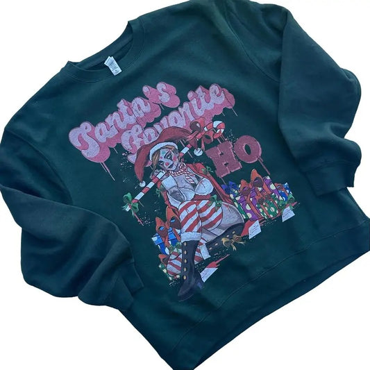 Crewneck Sweatshirt - Santa's Favorite Ho Ho Ho Christmas Unisex Crewneck Clown