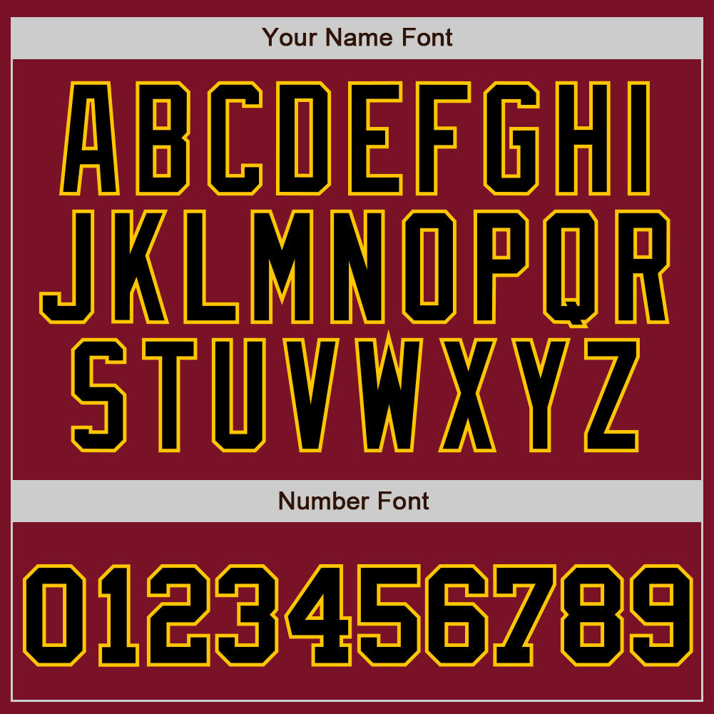 Custom Crimson Black Pinstripe Black-Gold Authentic Baseball Jersey