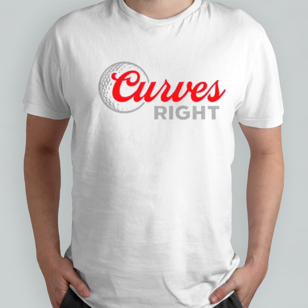 Curves right golf balls parody logo shirts
