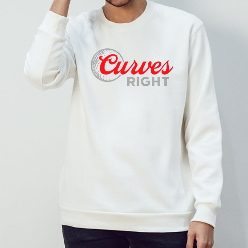 Curves right golf balls parody logo shirts