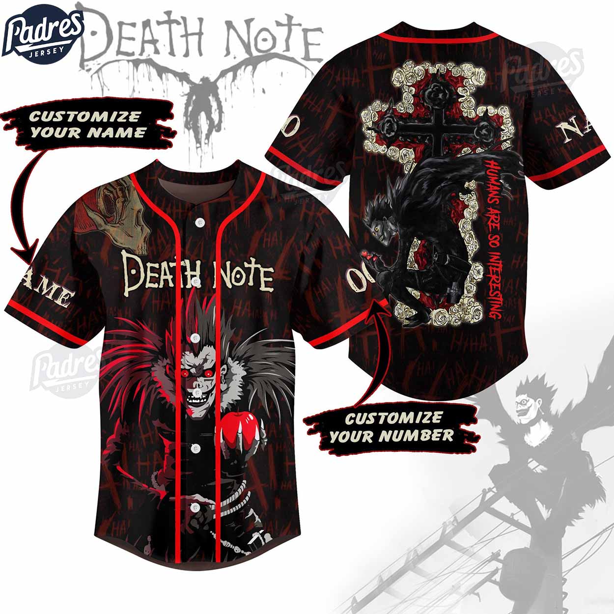 Custom Anime Death Note Baseball Jersey - Padres Jersey Oasis: Elevate Your Baseball Style Game