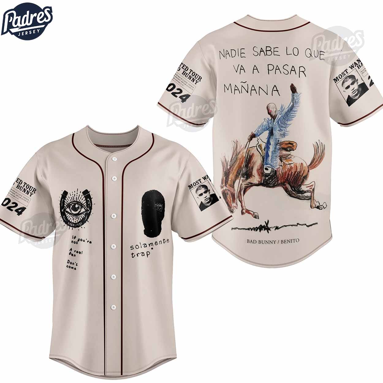 Custom Bad Bunny 2024 Baseball Jersey - Padres Jersey Oasis: Elevate Your Baseball Style Game
