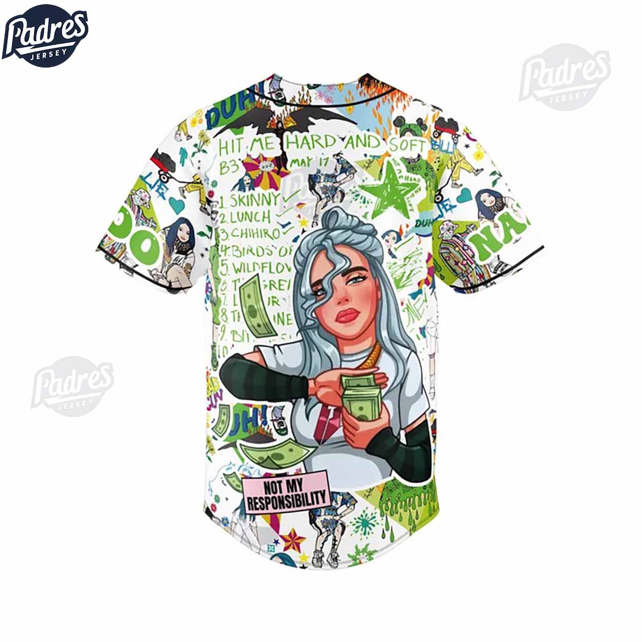 Custom Cute Billie Eilish Baseball Jersey - Padres Jersey Oasis: Elevate Your Baseball Style Game