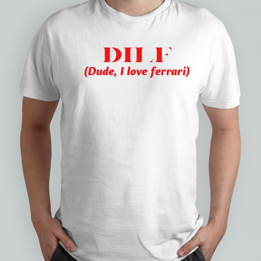 Dilf dude i love Ferrari shirt