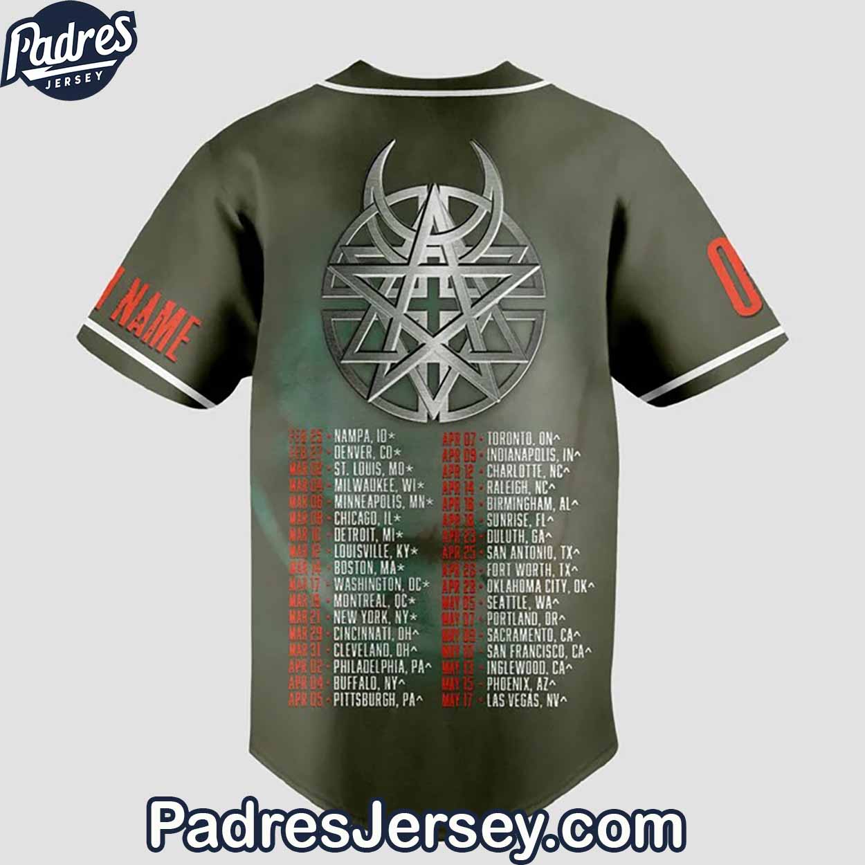 Disturbed 25th Anniversary Tour Baseball Jersey Outfit - Padres Jersey Oasis: Elevate Your Baseball Style Game