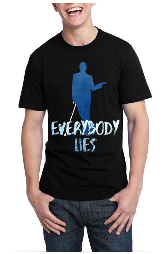 Dr House MD Everybody Lies Black T-Shirt