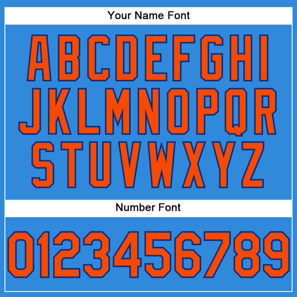Custom Electric Blue Orange-Royal Authentic Baseball Jersey