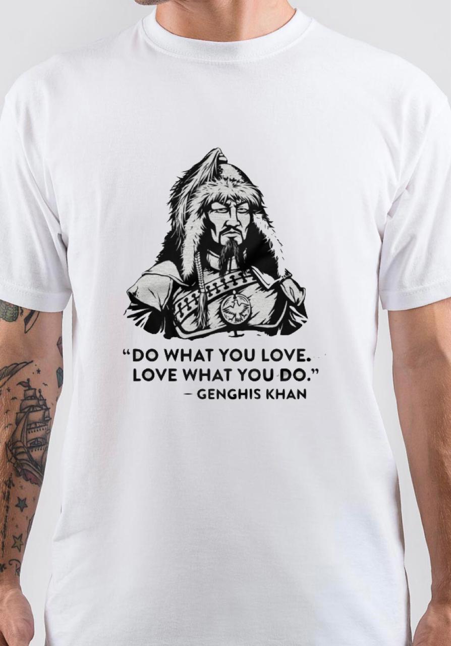 Genghis Khan White T-Shirt Style001