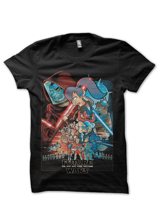 Future Wars Black Half Sleeve T-Shirt