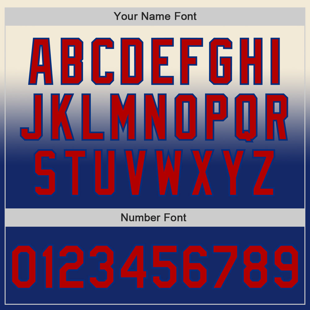 Custom Cream Red-Royal Authentic Fade Fashion Baseball Jersey