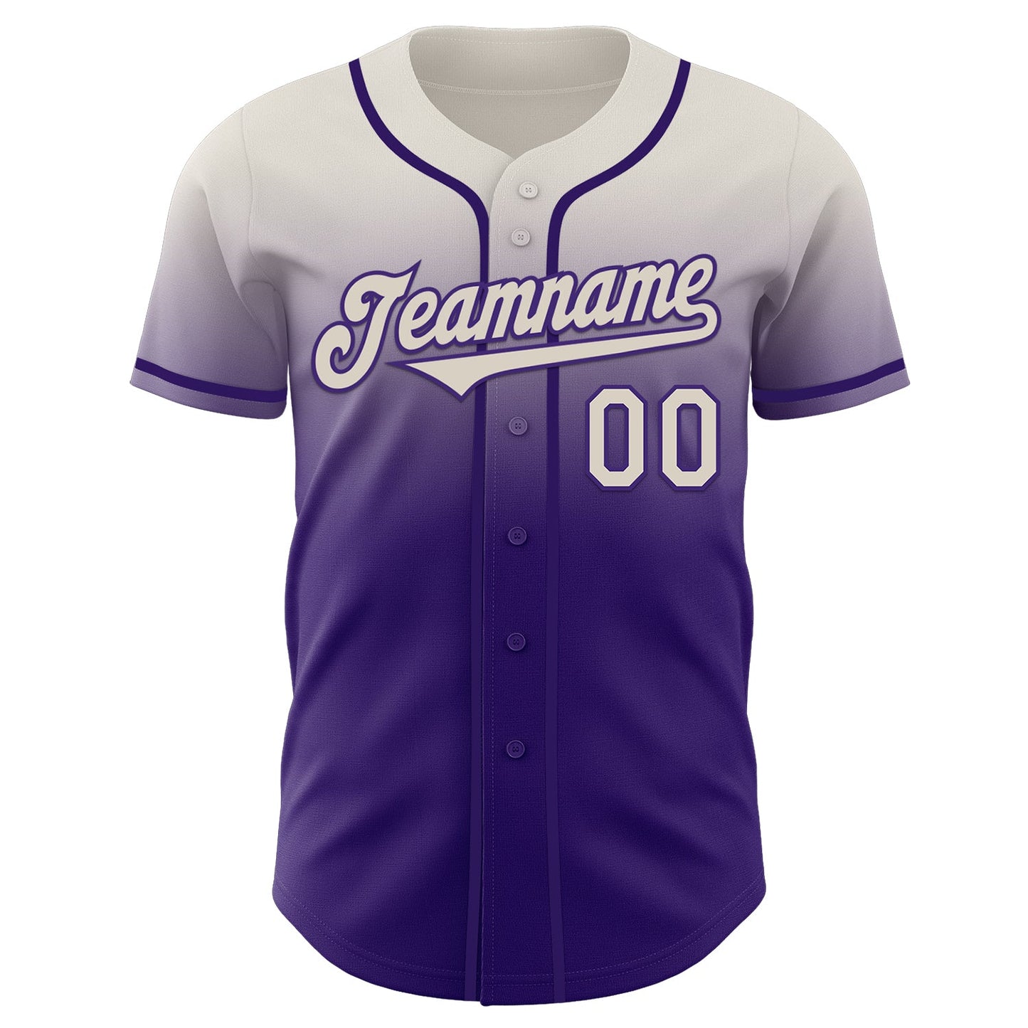 Custom Cream Purple Authentic Fade Fashion Baseball Jersey