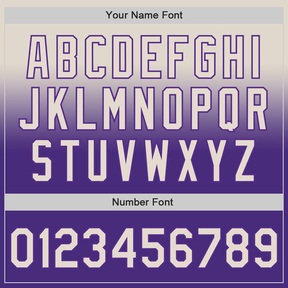 Custom Cream Purple Authentic Fade Fashion Baseball Jersey