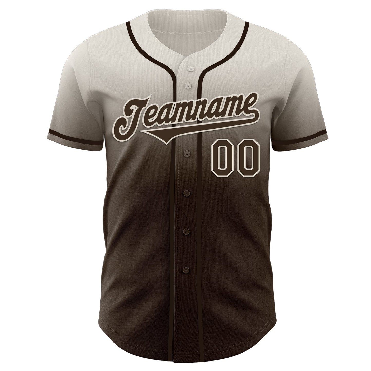 Custom Cream Brown Authentic Fade Fashion Baseball Jersey