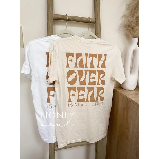 Faith Over Fear Graphic Tee | Screen Print Graphic tshirt | Christian apparel | Christian Tshirt | Graphic Christian  sweater and hoodie
