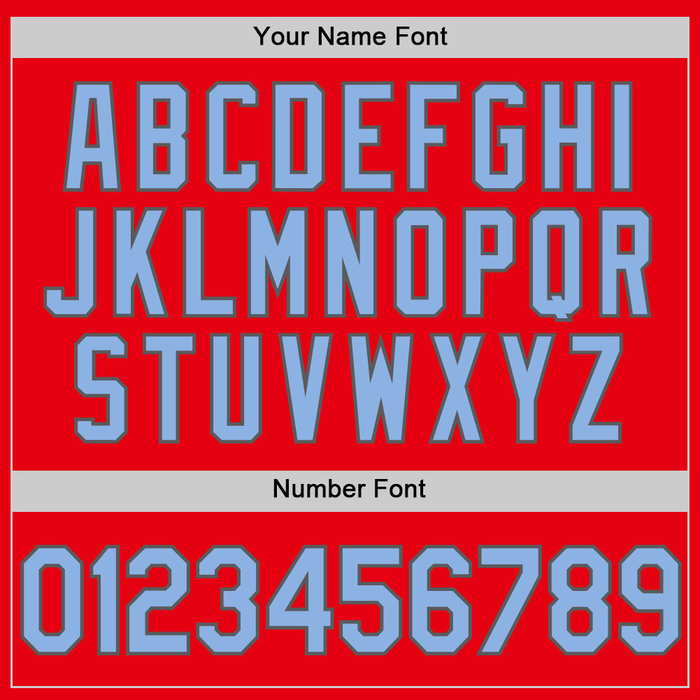 Custom Fire Red Light Blue-Steel Gray Authentic Baseball Jersey